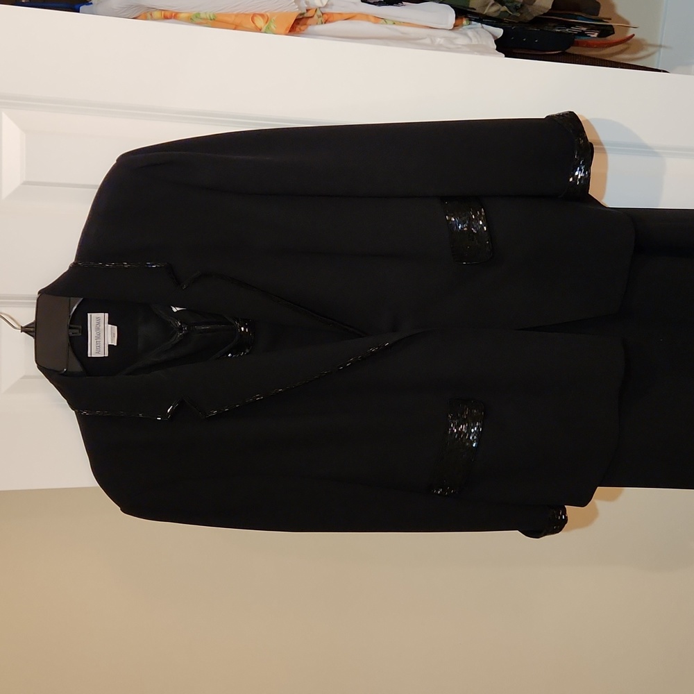 Black Sequin Evening Dress with Blazer